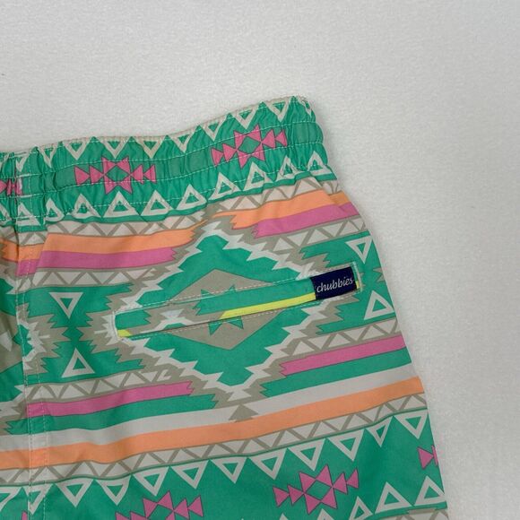 Chubbies Swim Trunks Size Small 5” Inseam Bathing Suit Retro Aztec 80s 90s Party - Picture 5 of 7